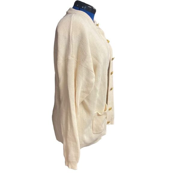 ASHLEY HILL Women’s Front Button Sweater Cardigan Ivory/Cream XL - Picture 5 of 12